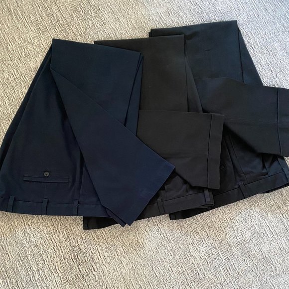 Men's Brooks Brothers Pants, 2 pair of Black and 1 pair of Navy Blue - Picture 1 of 4